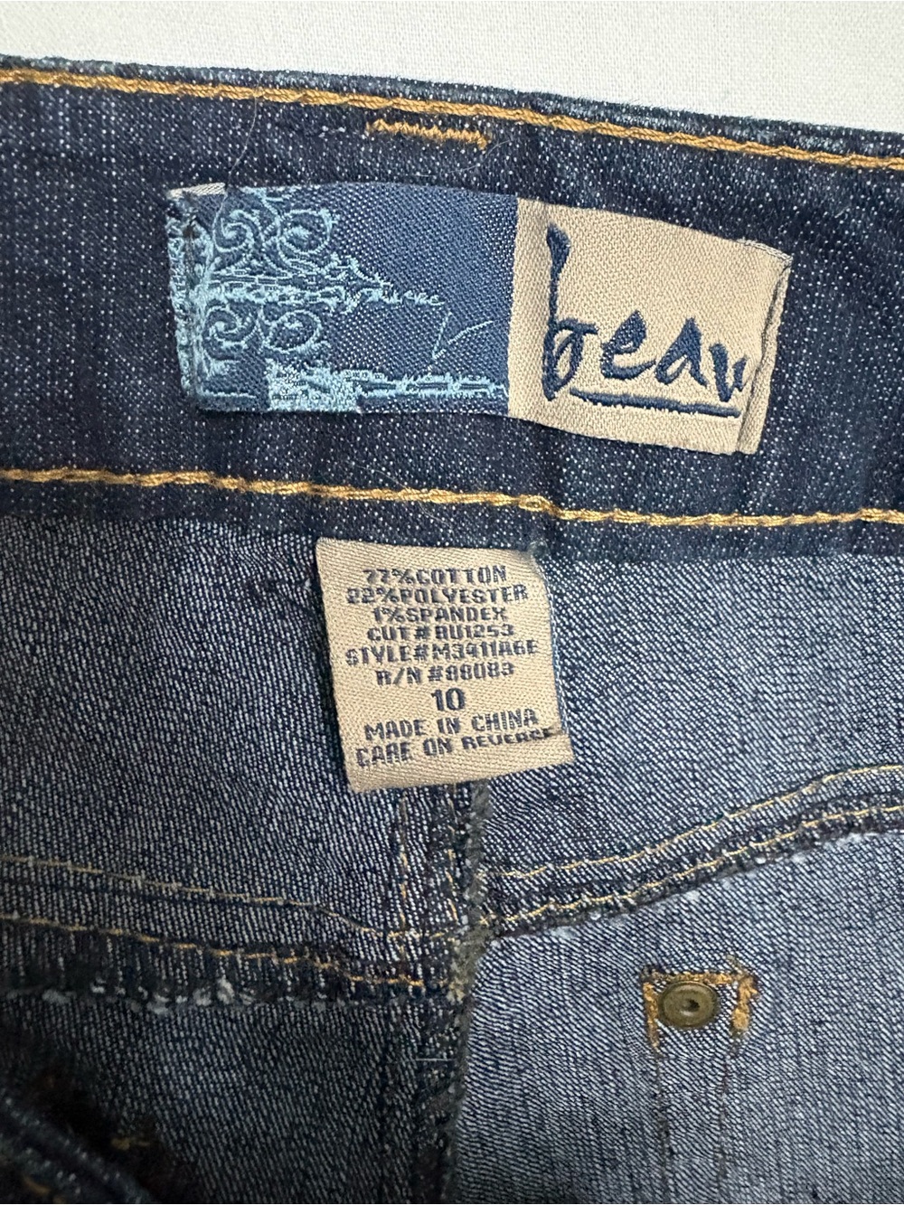 Mom Jeans by Beau Dark Wash Mid Rise Straight Leg Denim Jeans 10